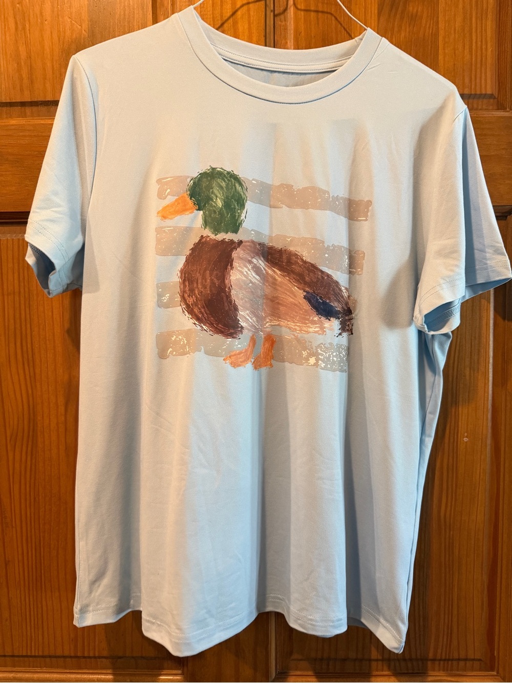 NWOT! Light Blue mallard 🦆 Duck-Print T-Shirt xl but fits like a large!